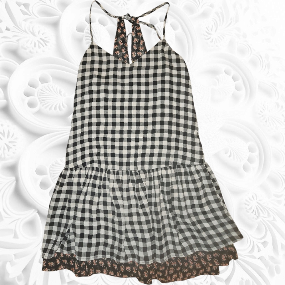 Princess Vera Wang Black and White Ruffled Halter Sundress